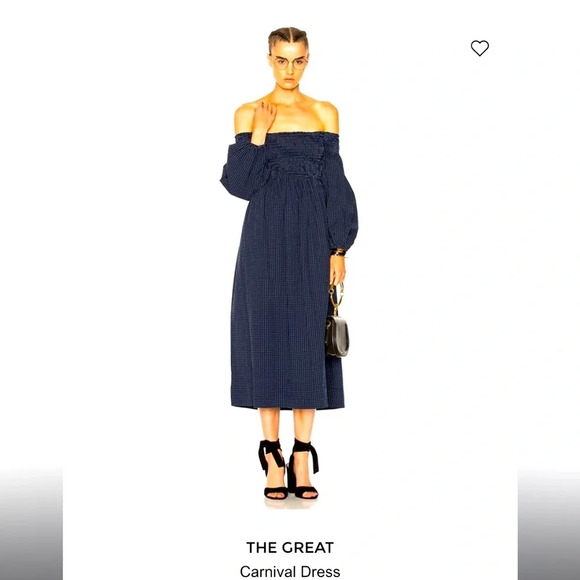 THE GREAT. Dresses & Skirts - The Great The Bishop Sleeve Carnival Dress navy dress revolve boho fall luxury